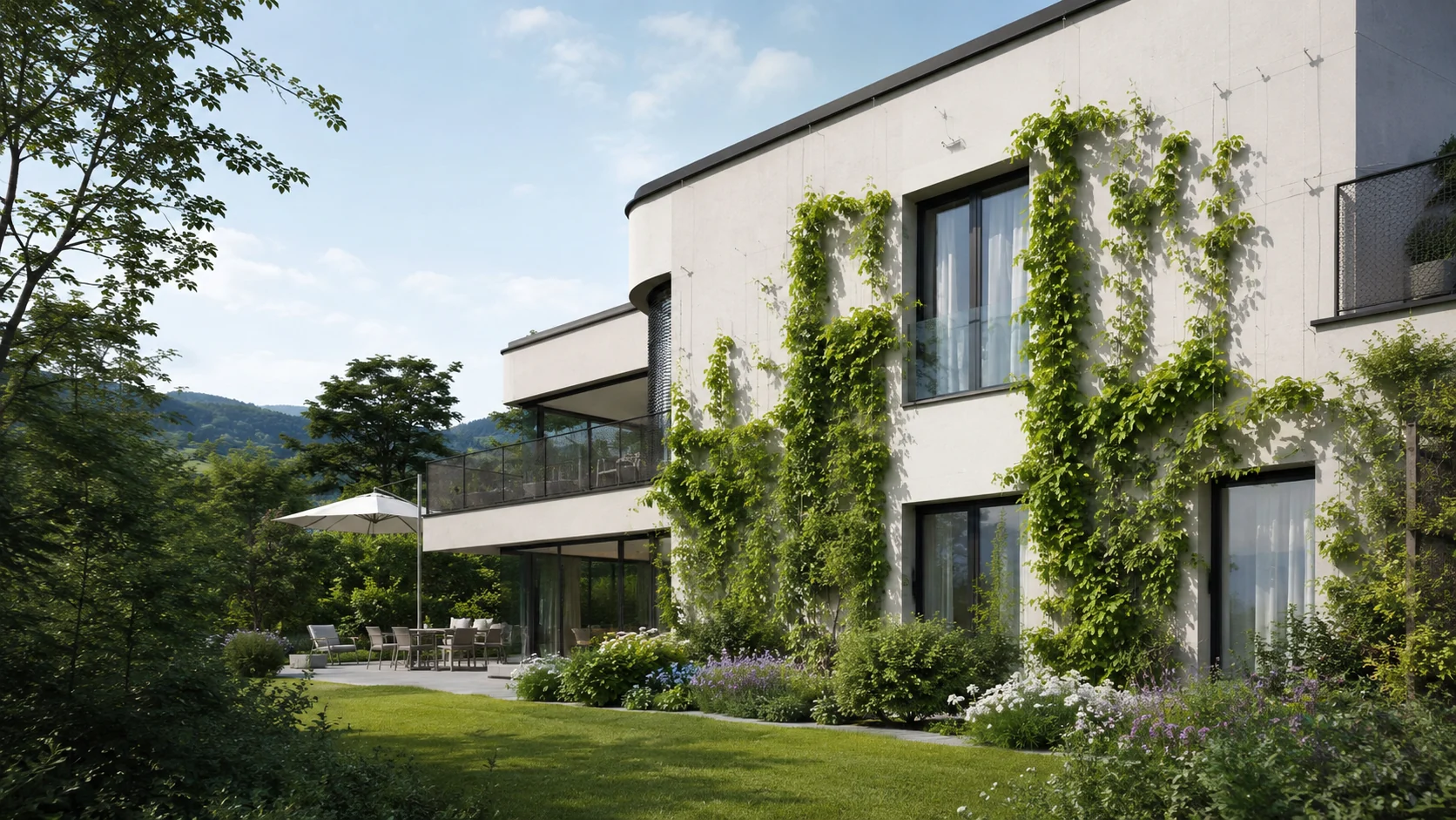 Zeitgenössische begrünte Fassade, Inspirationsbild